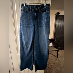 J Jill Denim Wide Leg Crop Jean, raw hem, size 4